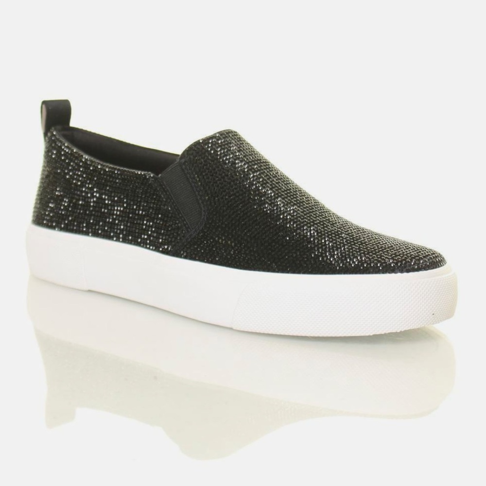 NWB Black Sparkle Slip On Shoes
